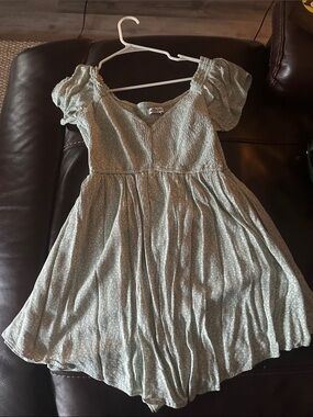 Puff Sleeve Sage Green Romper